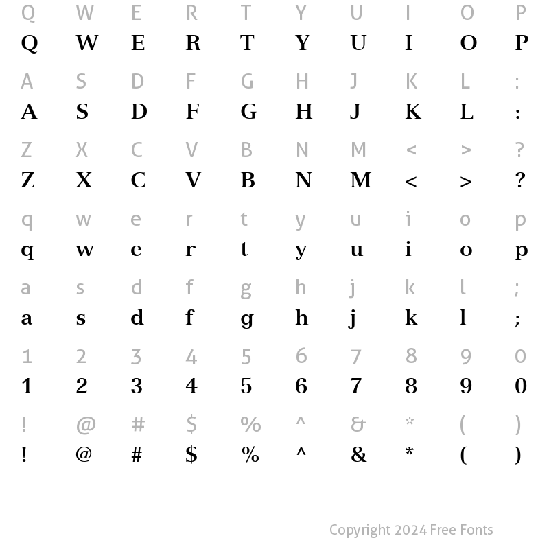 Character Map of Nuance SSi Bold