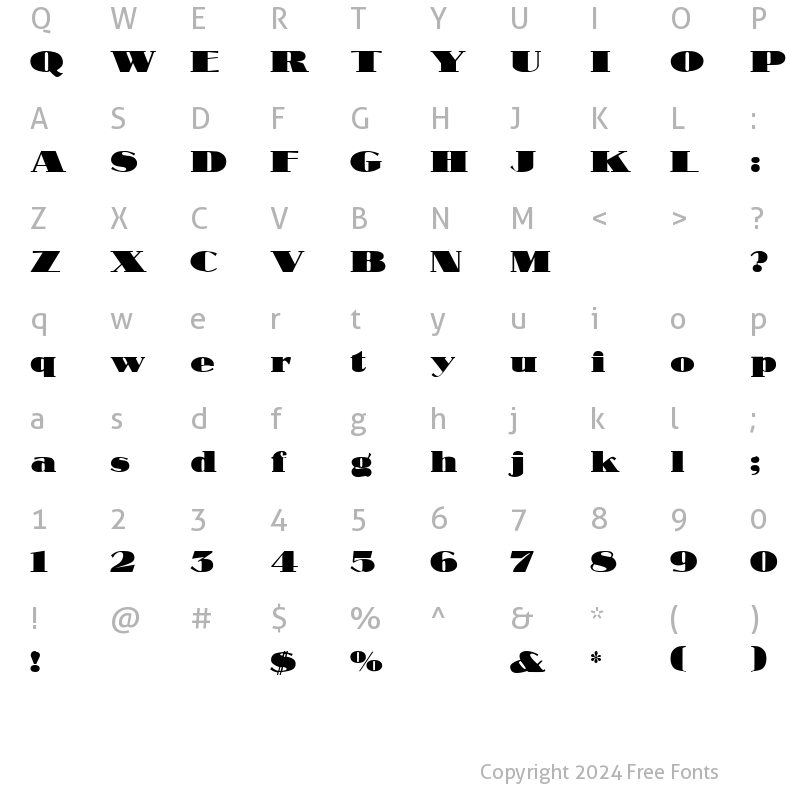 Character Map of Nubian Regular