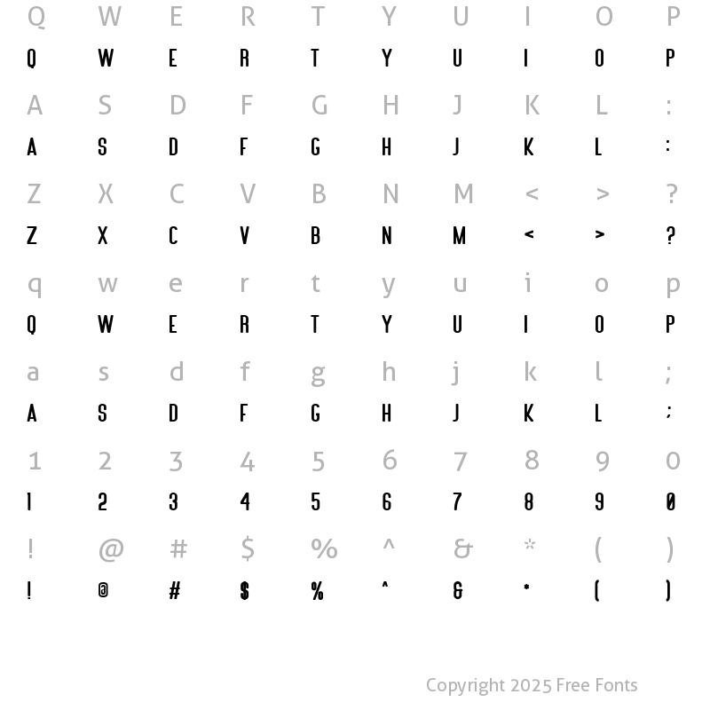 Character Map of Nubolts Rounded Bold Regular