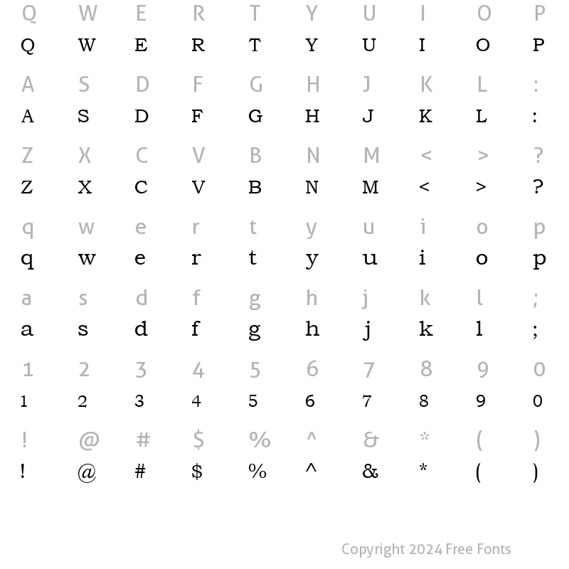 Character Map of Nudi BAkshar2 Regular