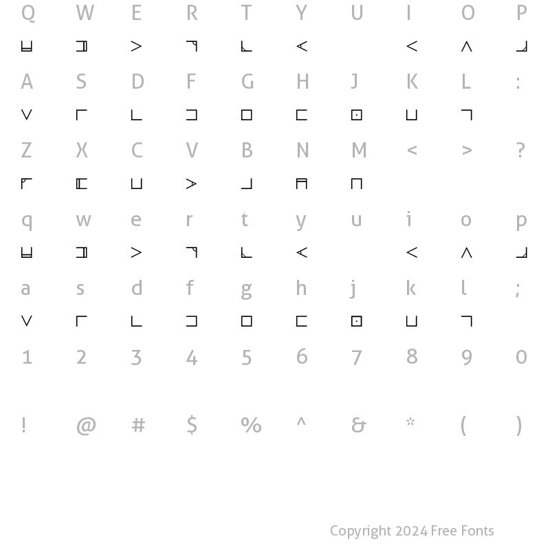 Character Map of Nugsoth Regular