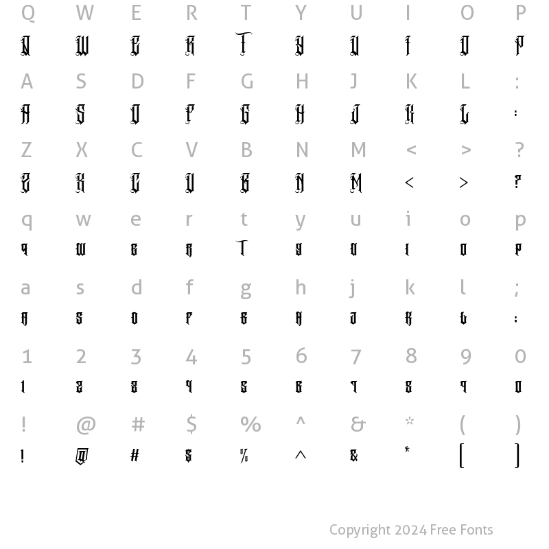 Character Map of NumerO Regular