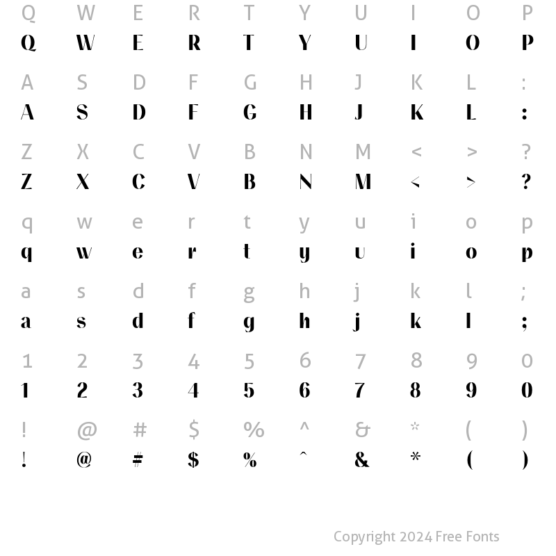 Character Map of Numskill FB Bold Regular