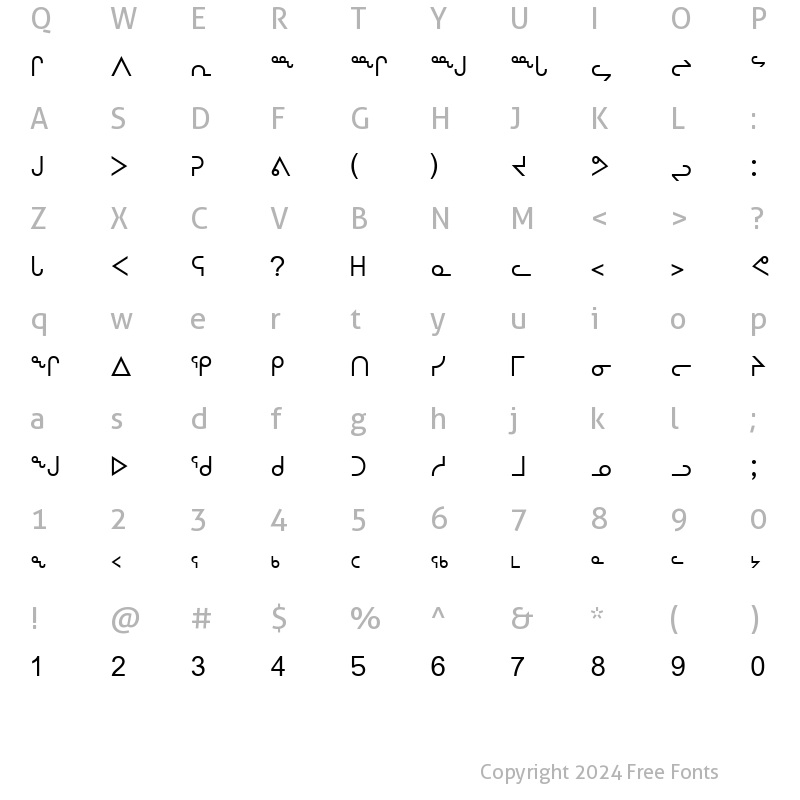 Character Map of nunacom Regular