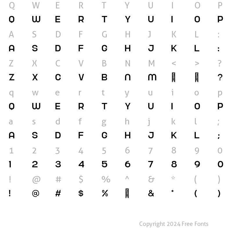 Character Map of Nura Medium