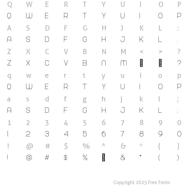 Character Map of Nura Nura VAR