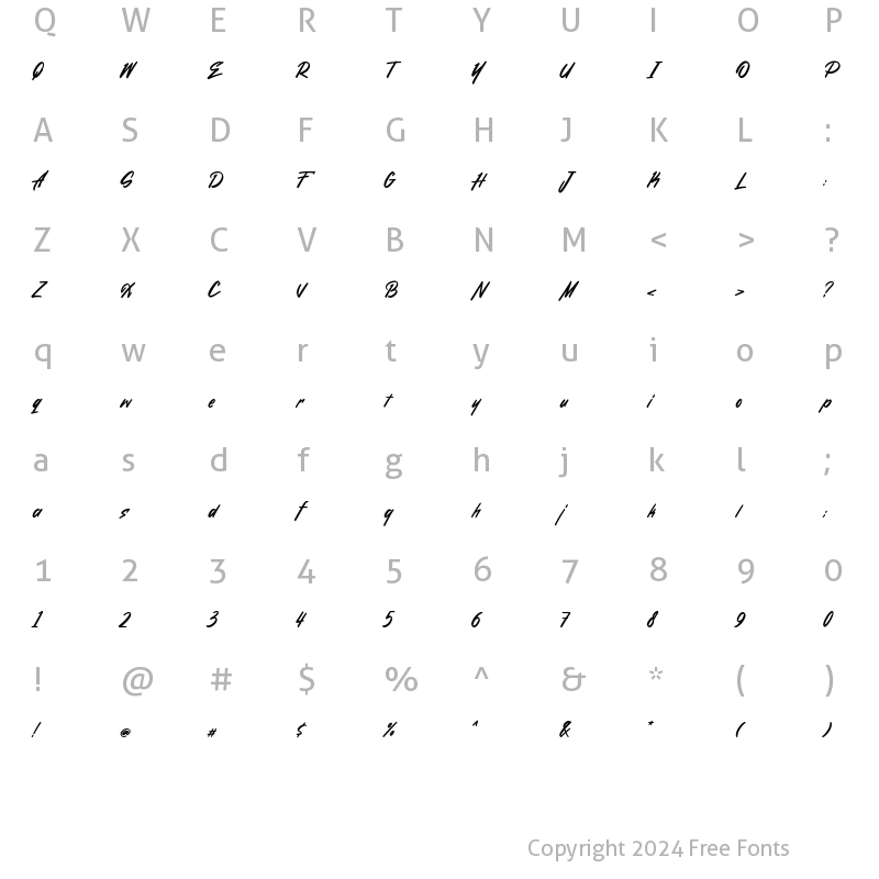 Character Map of Nurani Regular