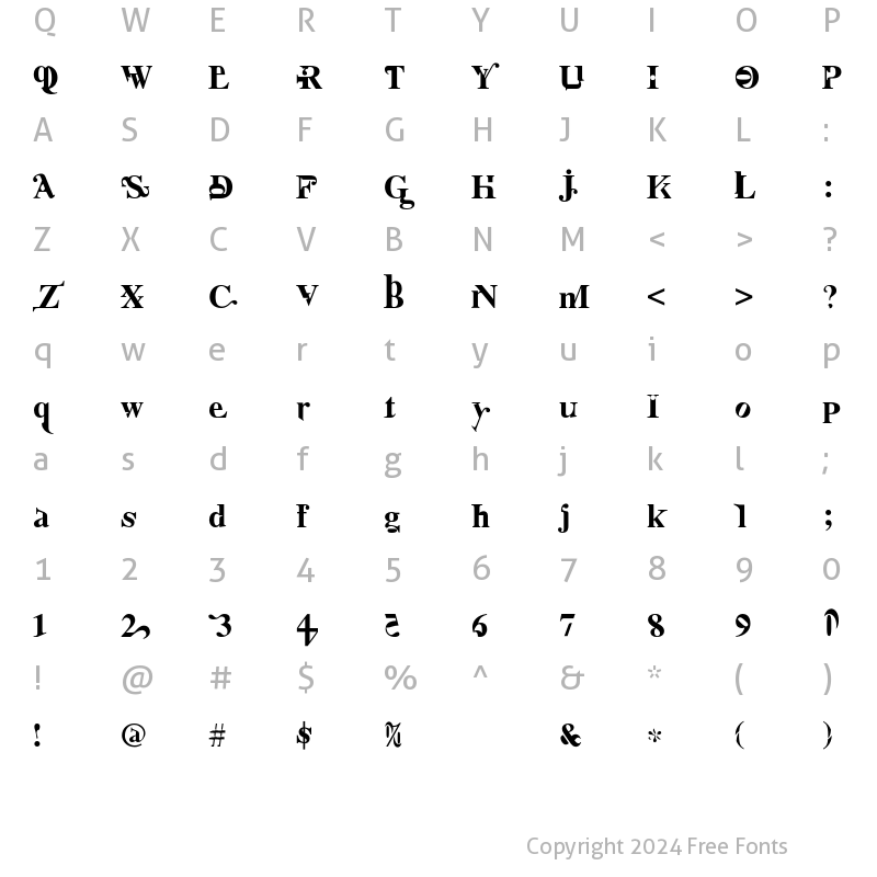 Character Map of NurseRatchet Regular