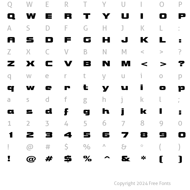 Character Map of NutsExtended Regular