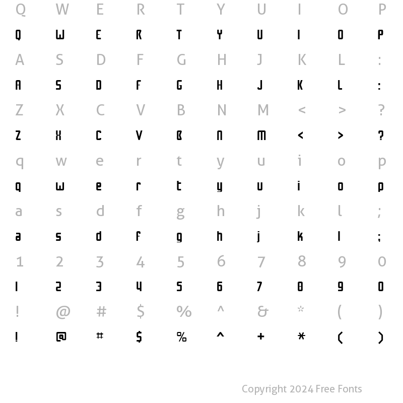 Character Map of NuWave BV 2.0 Regular