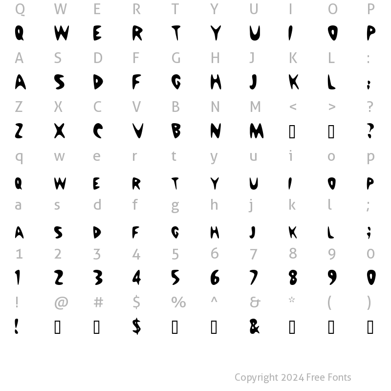 Character Map of NuWaveCondensed Regular