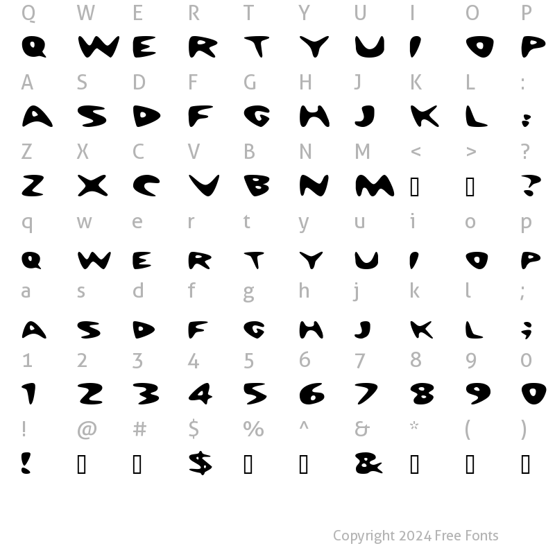 Character Map of NuWaveExtended Regular