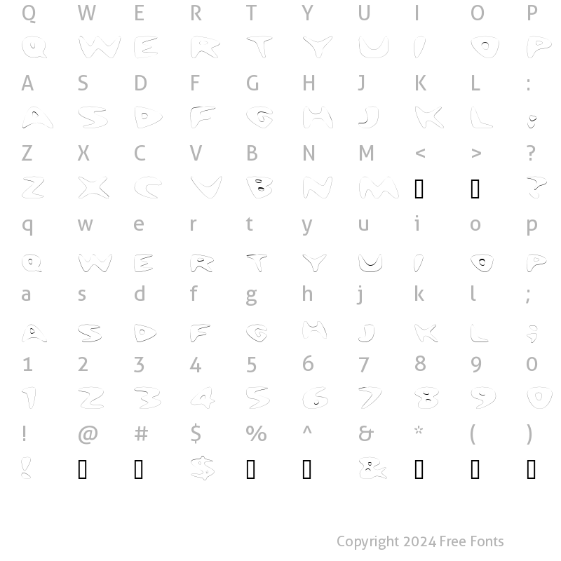 Character Map of NuWaveExtendedOutline Regular