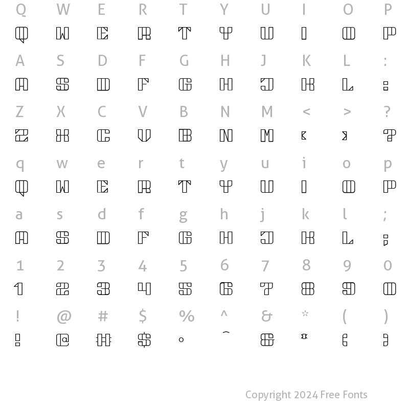 Character Map of NY Bricks Regular