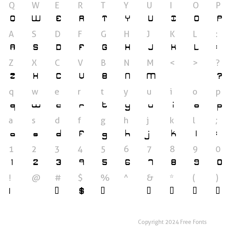 Character Map of Nyak Squared 1