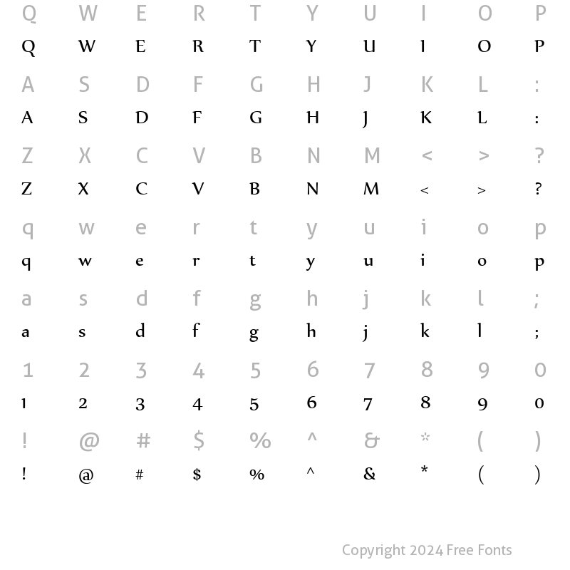 Character Map of Nyala Regular