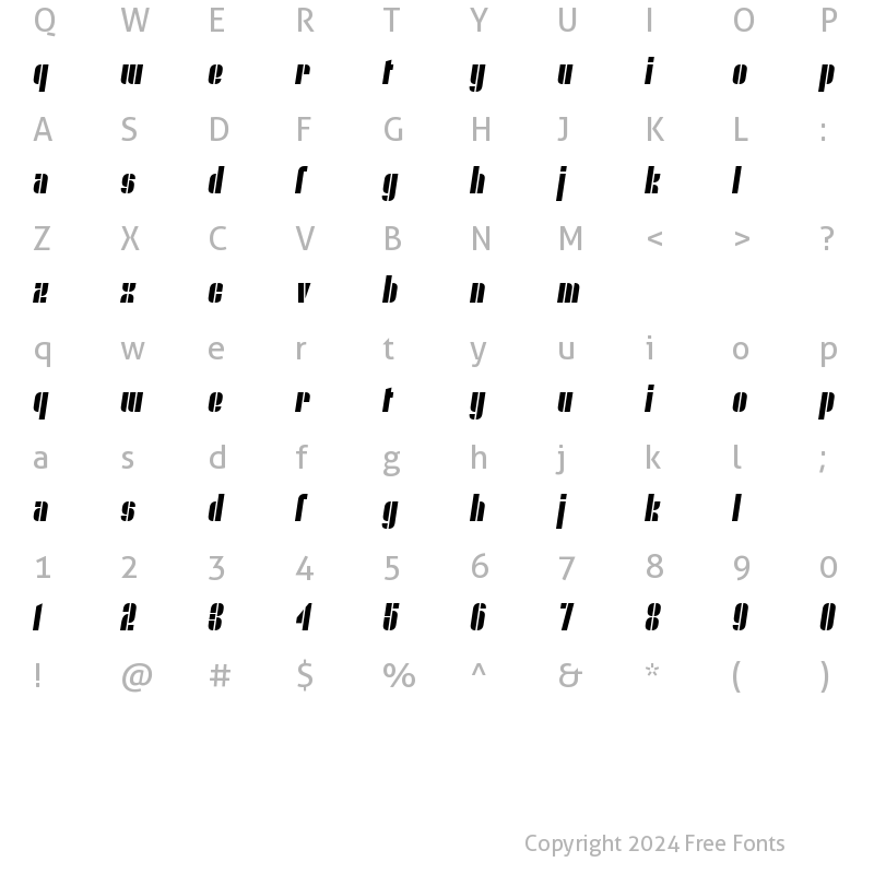 Character Map of Nyamomobile Regular