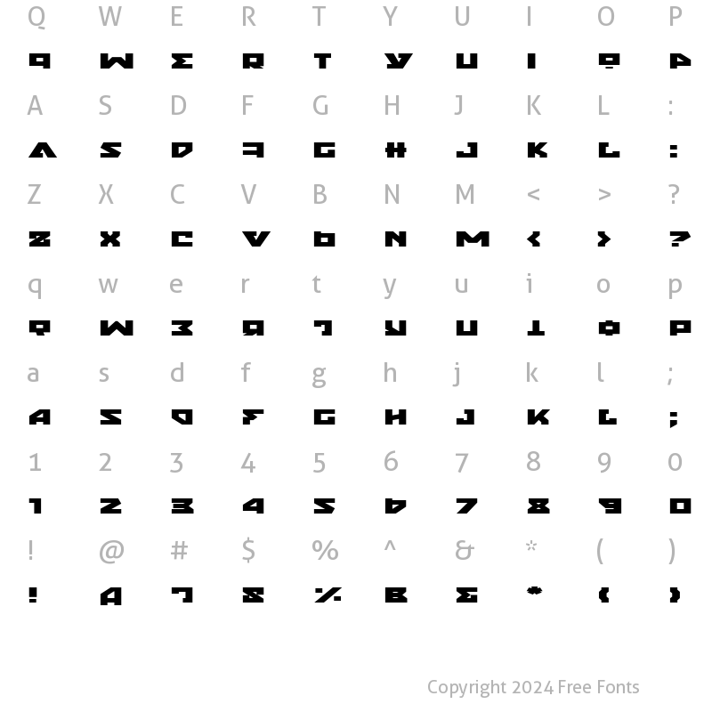 Character Map of Nyet Expanded Expanded