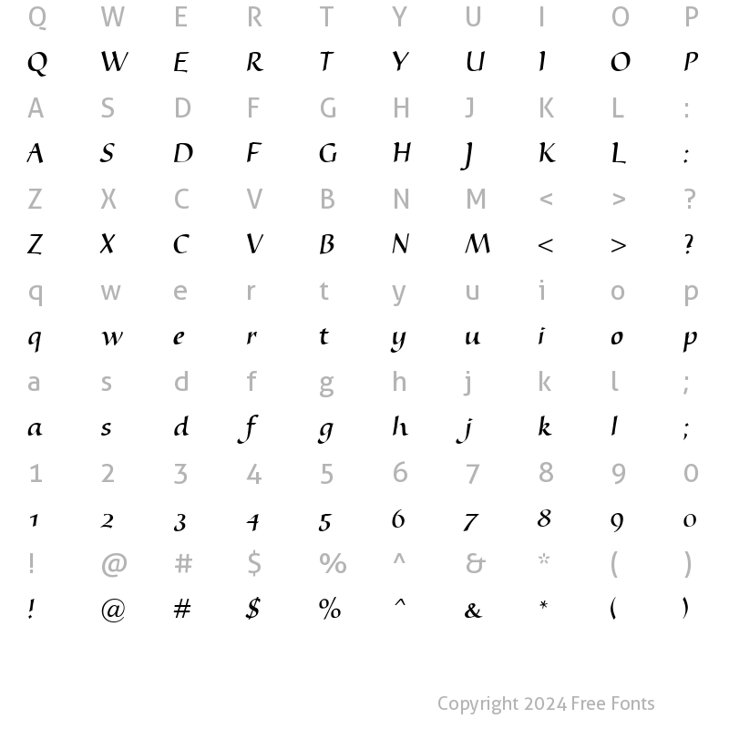 Character Map of Nyfors Regular