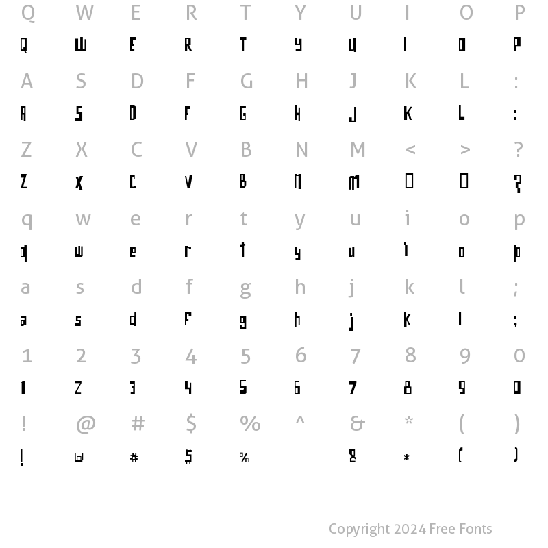 Character Map of o bicho Regular