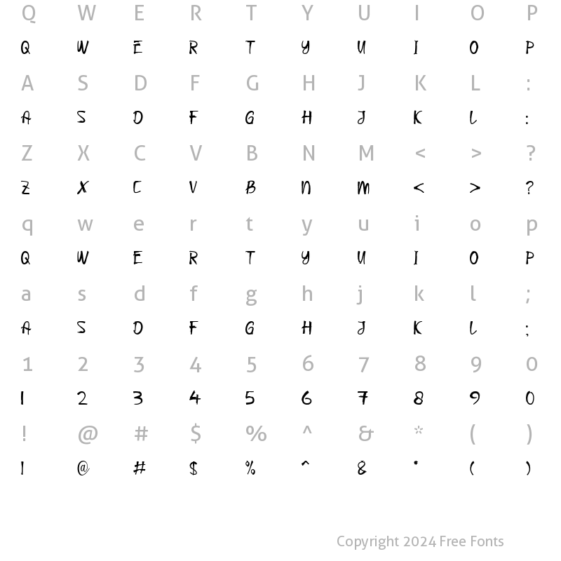 Character Map of OAKLAND Regular