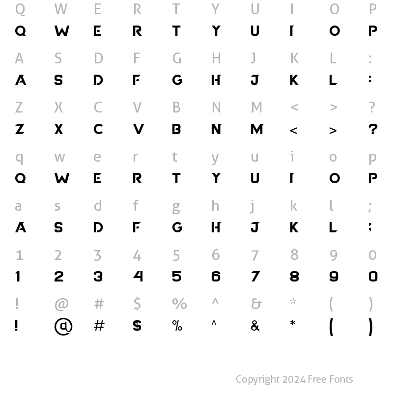 Character Map of Oakle Regular