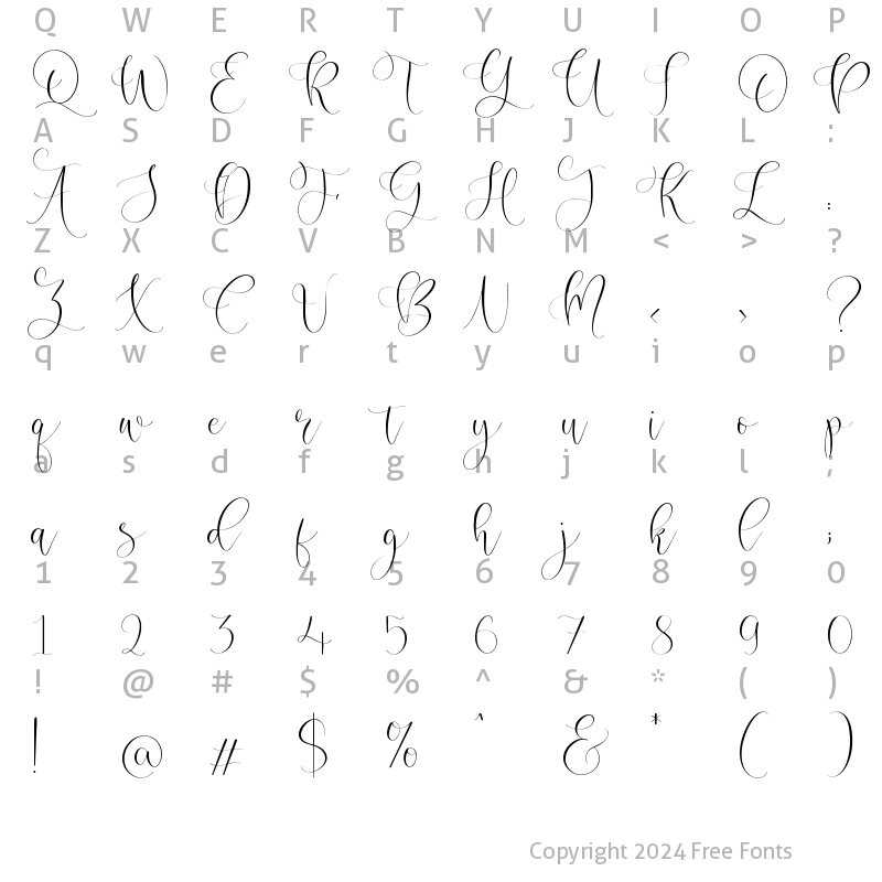 Character Map of Oakmint Regular