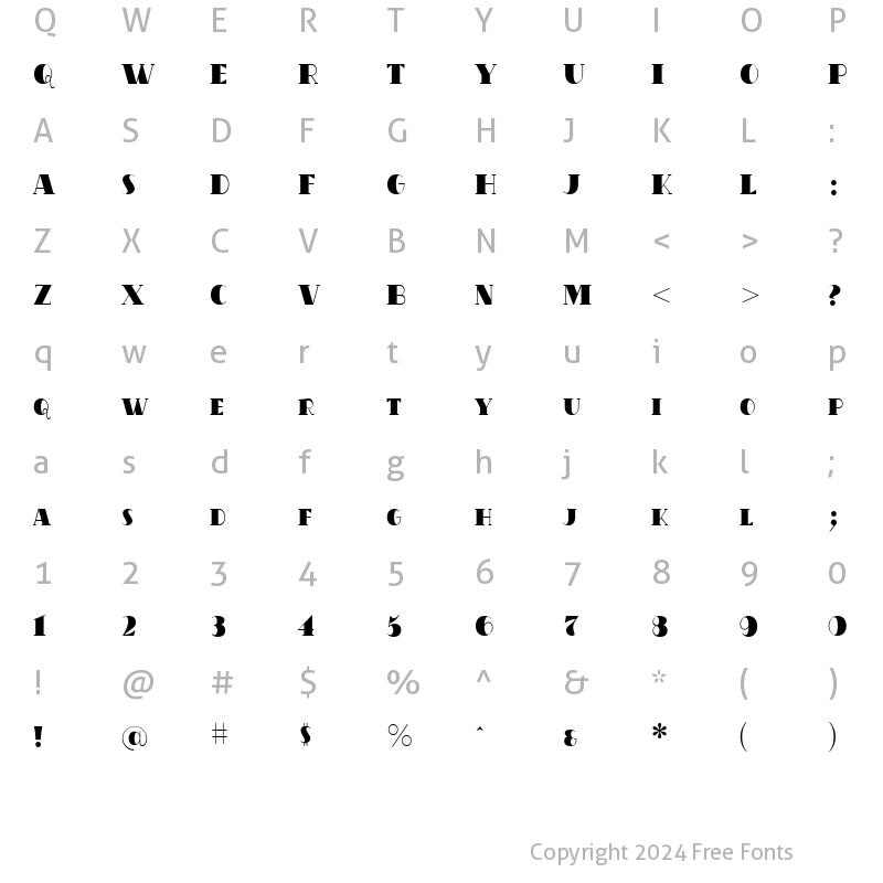 Character Map of OakParkAve Plain