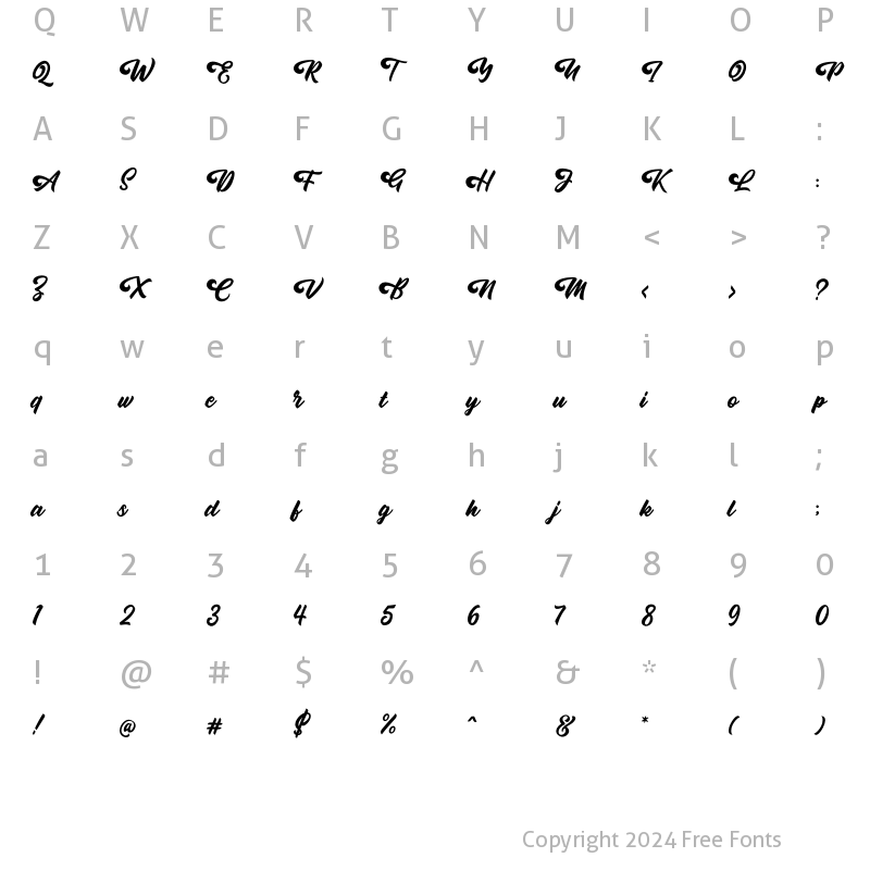 Character Map of Oatlander Regular