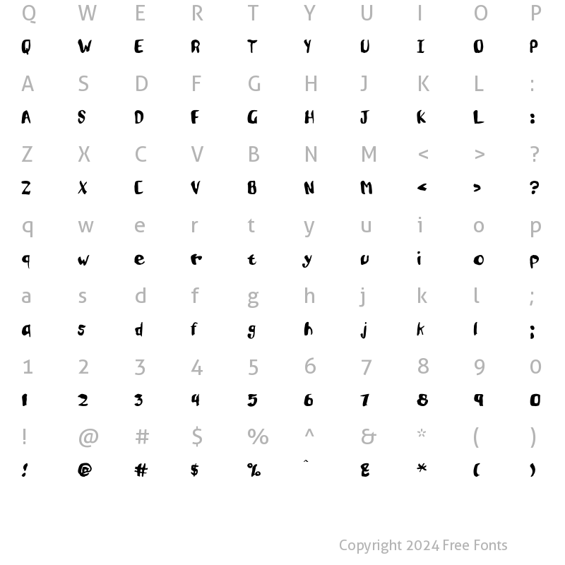 Character Map of Oatmeal Medium