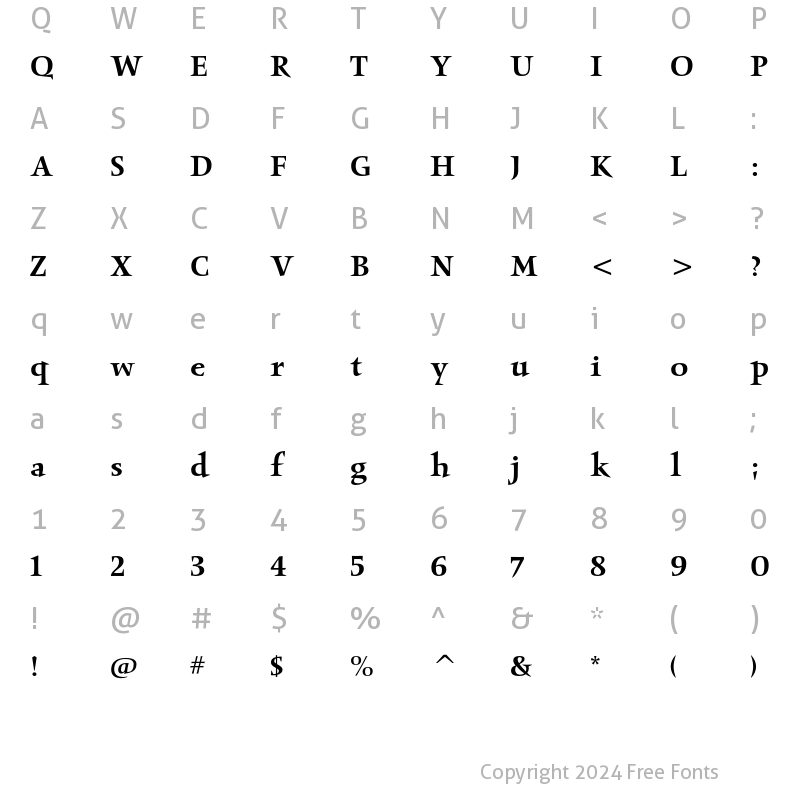 Character Map of Obelisk ITC Std Medium