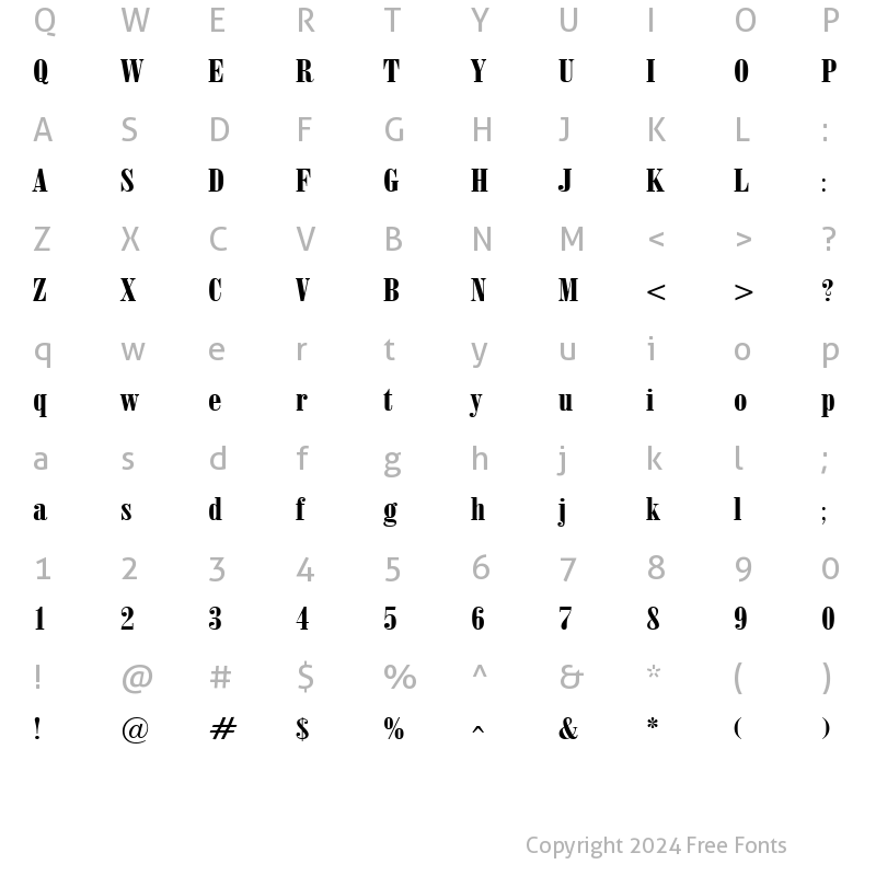 Character Map of ObeliskGrand Regular