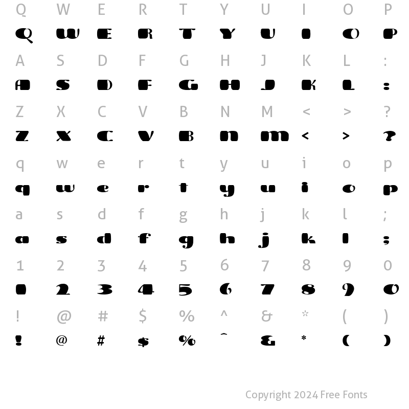 Character Map of Oberlin Regular