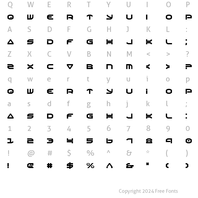 Character Map of Oberon Regular