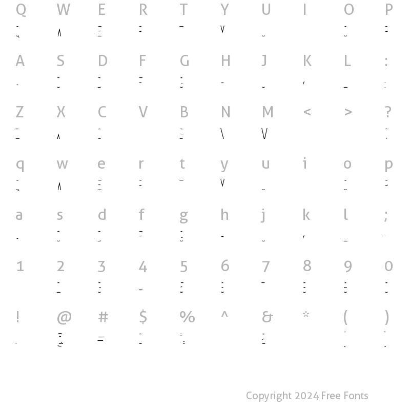 Character Map of Oblivium Bottom Regular