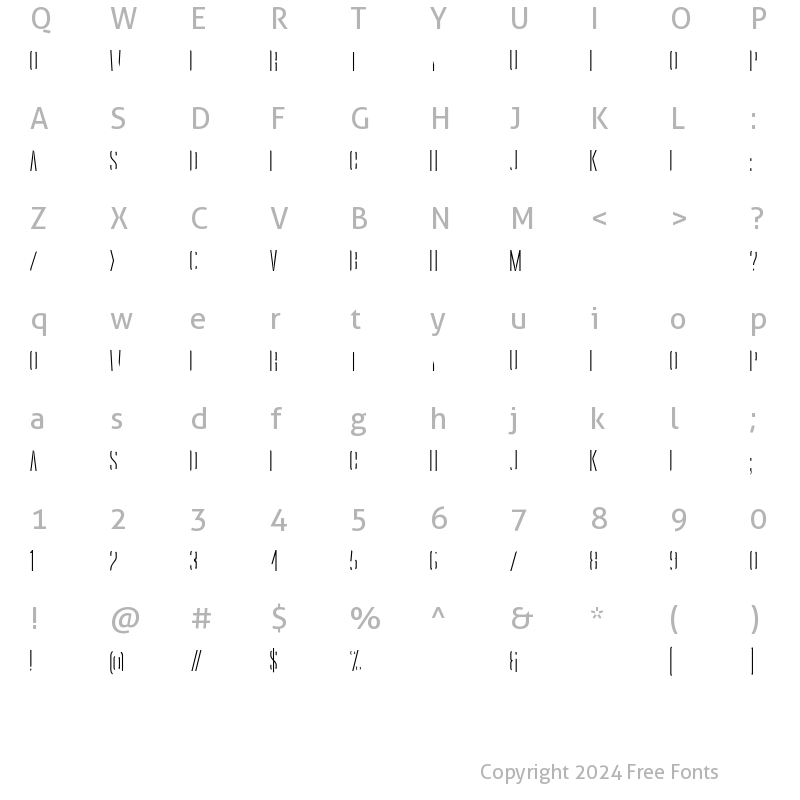 Character Map of Oblivium Left Regular