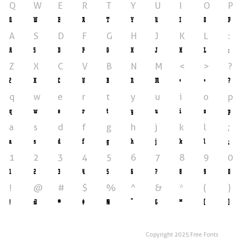 Character Map of OblongBold Bold