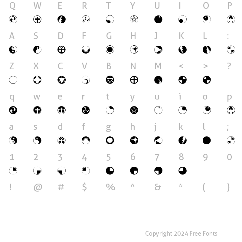 Character Map of Obsidiscs Regular