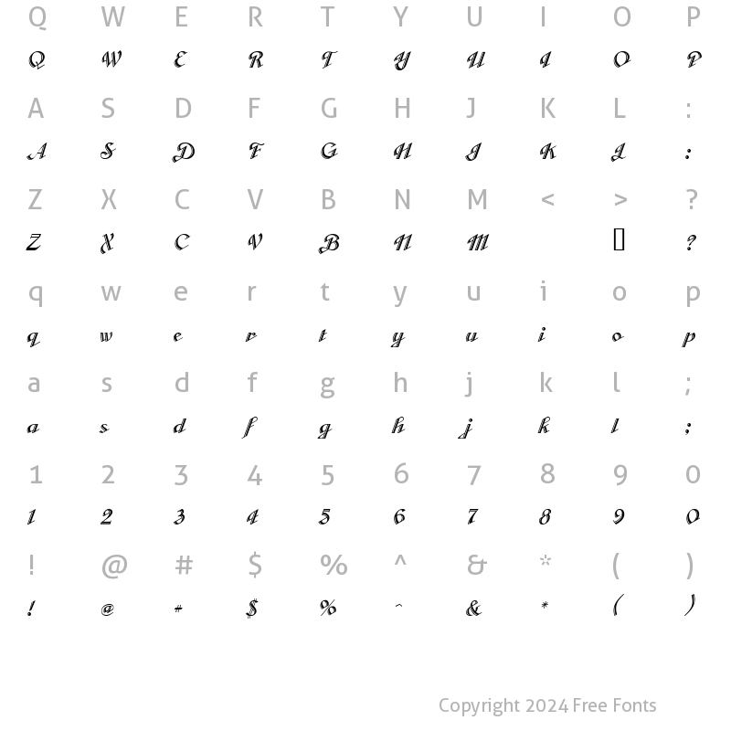 Character Map of Obtuse Highlight