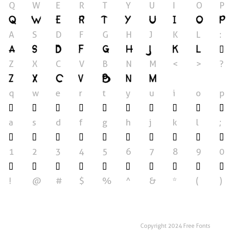 Character Map of Occidental Halftone Regular