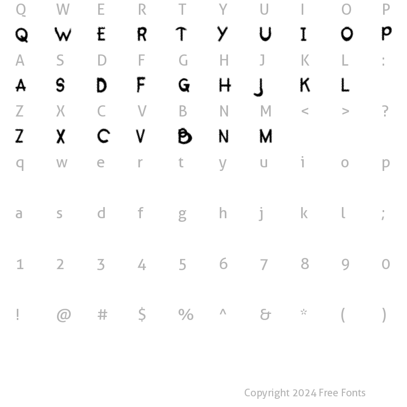 Character Map of OccidentalDismount Halftone Regular