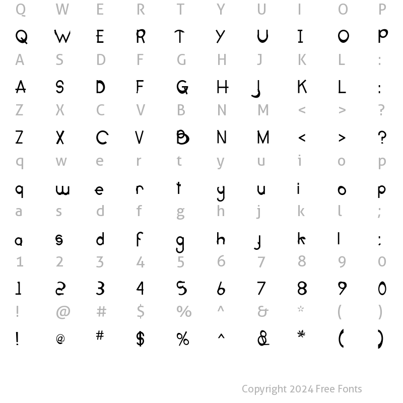 Character Map of OccidentalDismount Regular