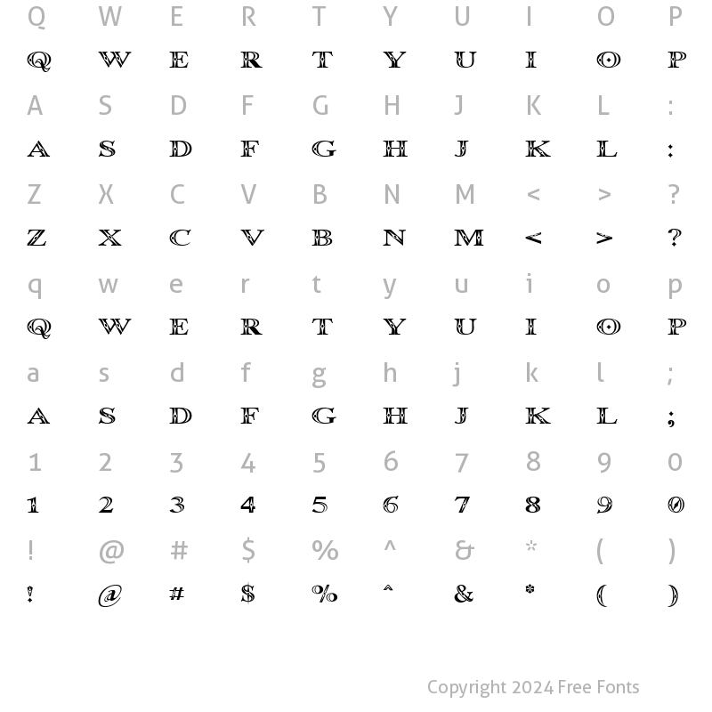 Character Map of Occoluchi Regular