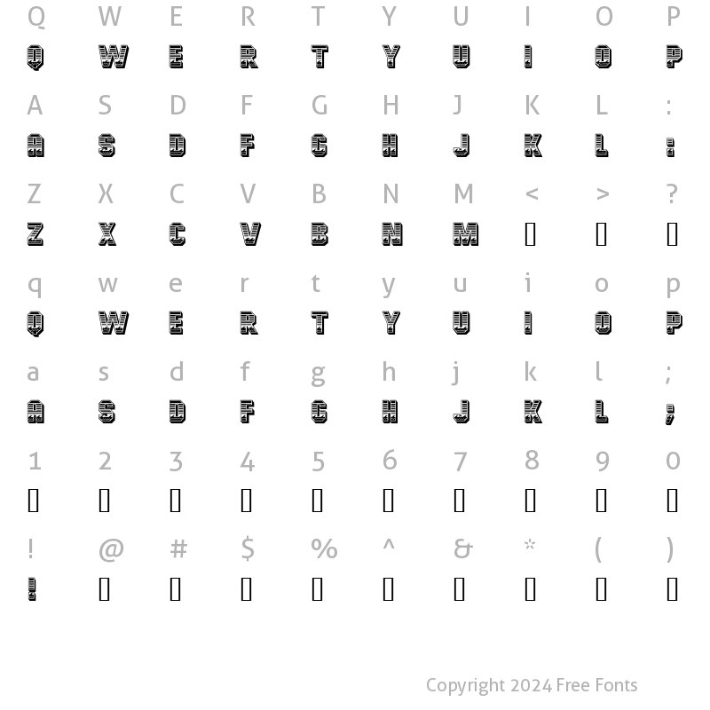 Character Map of Ocean View Initials