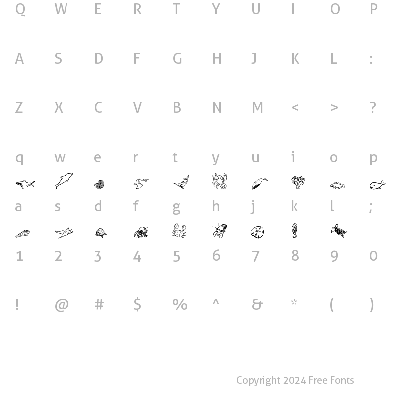 Character Map of Ocean_Iacy Regular