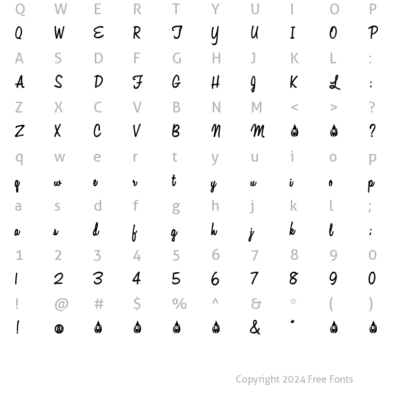 Character Map of Oceans11 Regular