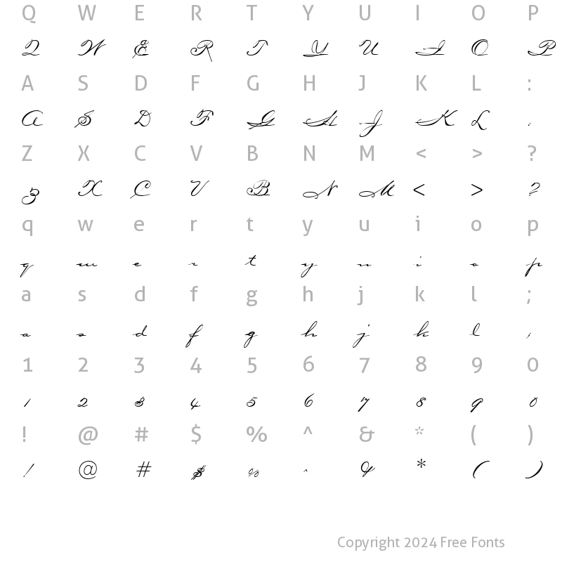 Character Map of Oceanside Regular