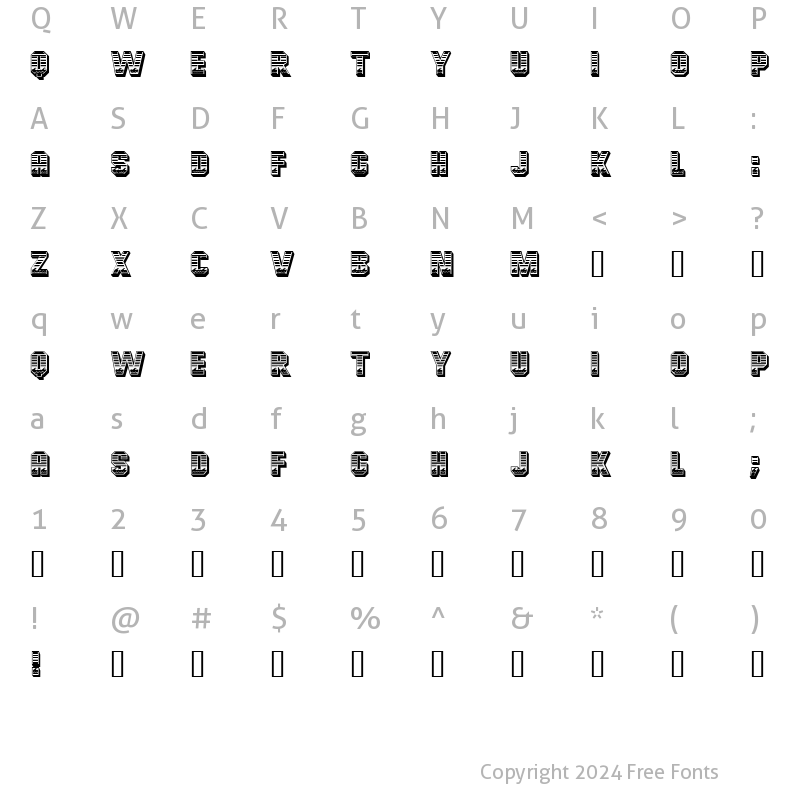 Character Map of OceanView Initials