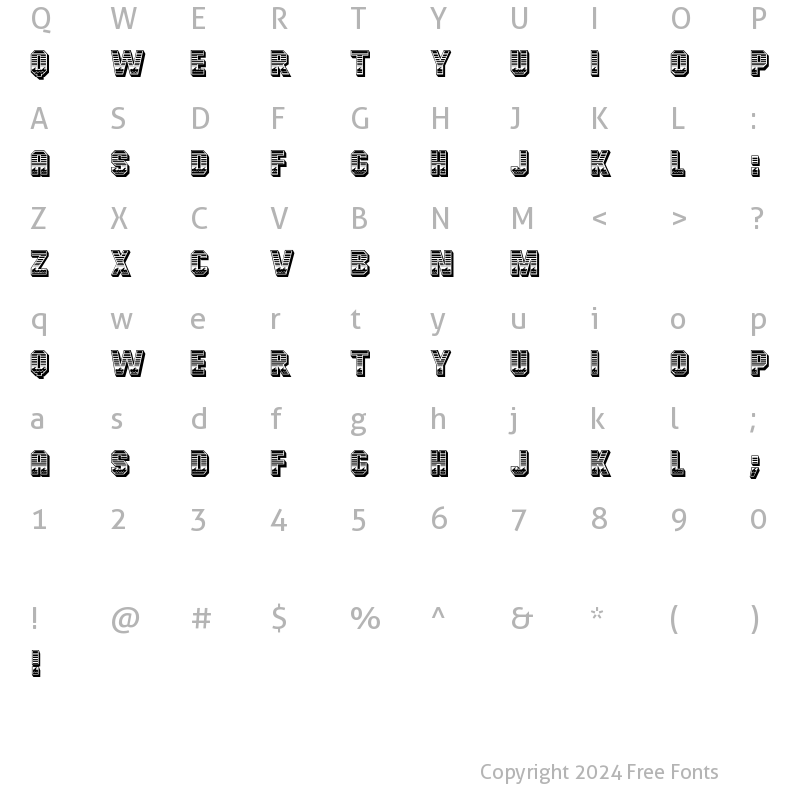 Character Map of OceanView Initials Regular