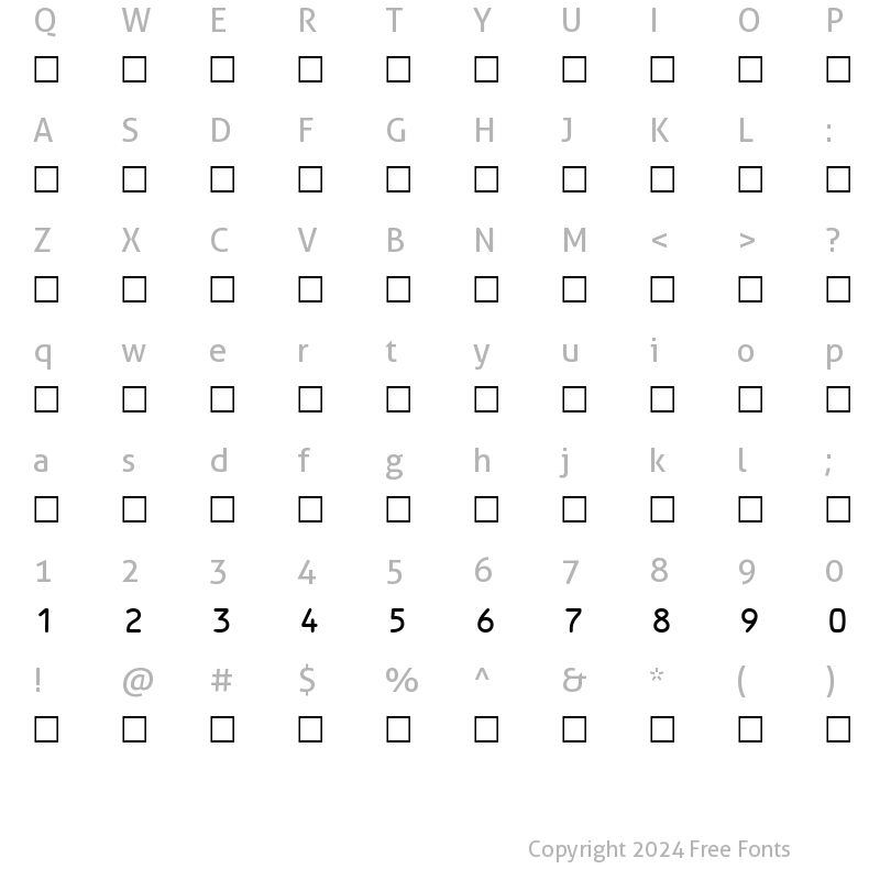 Character Map of OCR-B-Digits Normal